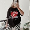 hot mama graphic tee shirt for women trendy mom life shirt edgy grunge mothers day gift funny mom t shirt nwcjt