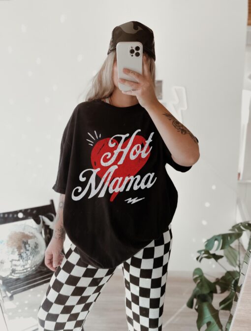 hot mama graphic tee shirt for women trendy mom life shirt edgy grunge mothers day gift funny mom t shirt nwcjt