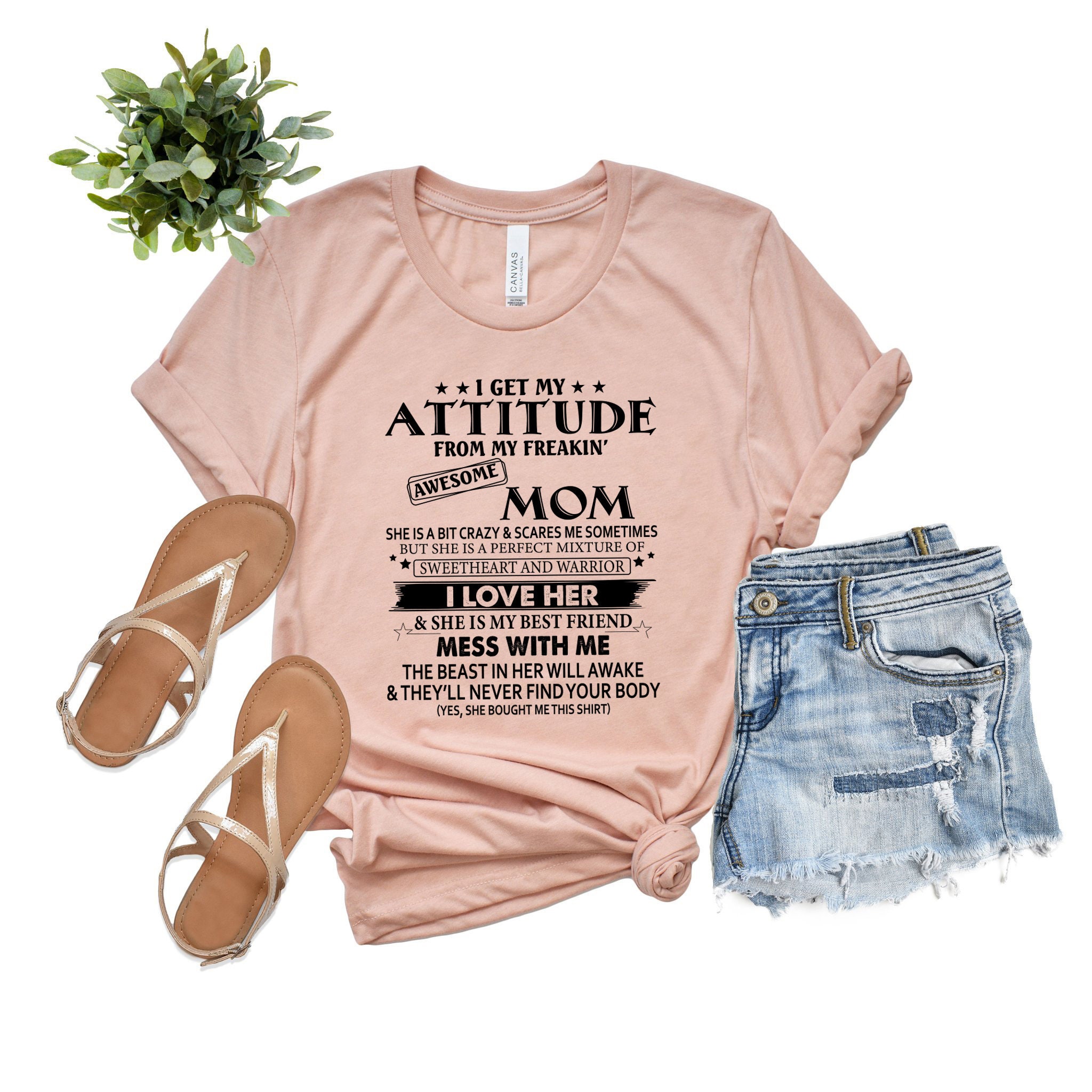 i get my attitude from my awesome mom shirt funny mom life t shirt mothers day gift for mom to be long sleeve qfb1v