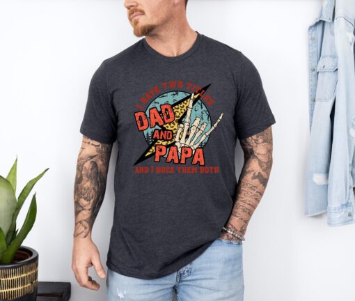 i have two titles dad and papa shirt best dad ever t shirt for fathers day gifts funny dad life tee l5gsc