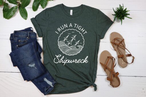 i run a tight shipwreck shirt for moms funny mom life t shirt mothers day gift homeschool mom shirt kaks5 scaled