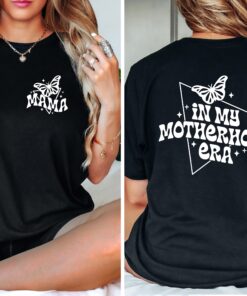 in my motherhood era shirt cute mom life t shirt new mom gift butterfly design motherhood some day top for moms hkquu