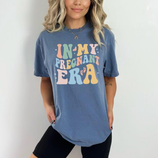 in my pregnant era shirt for pregnancy announcement and reveal mom to be shirt for mothers day and baby shower