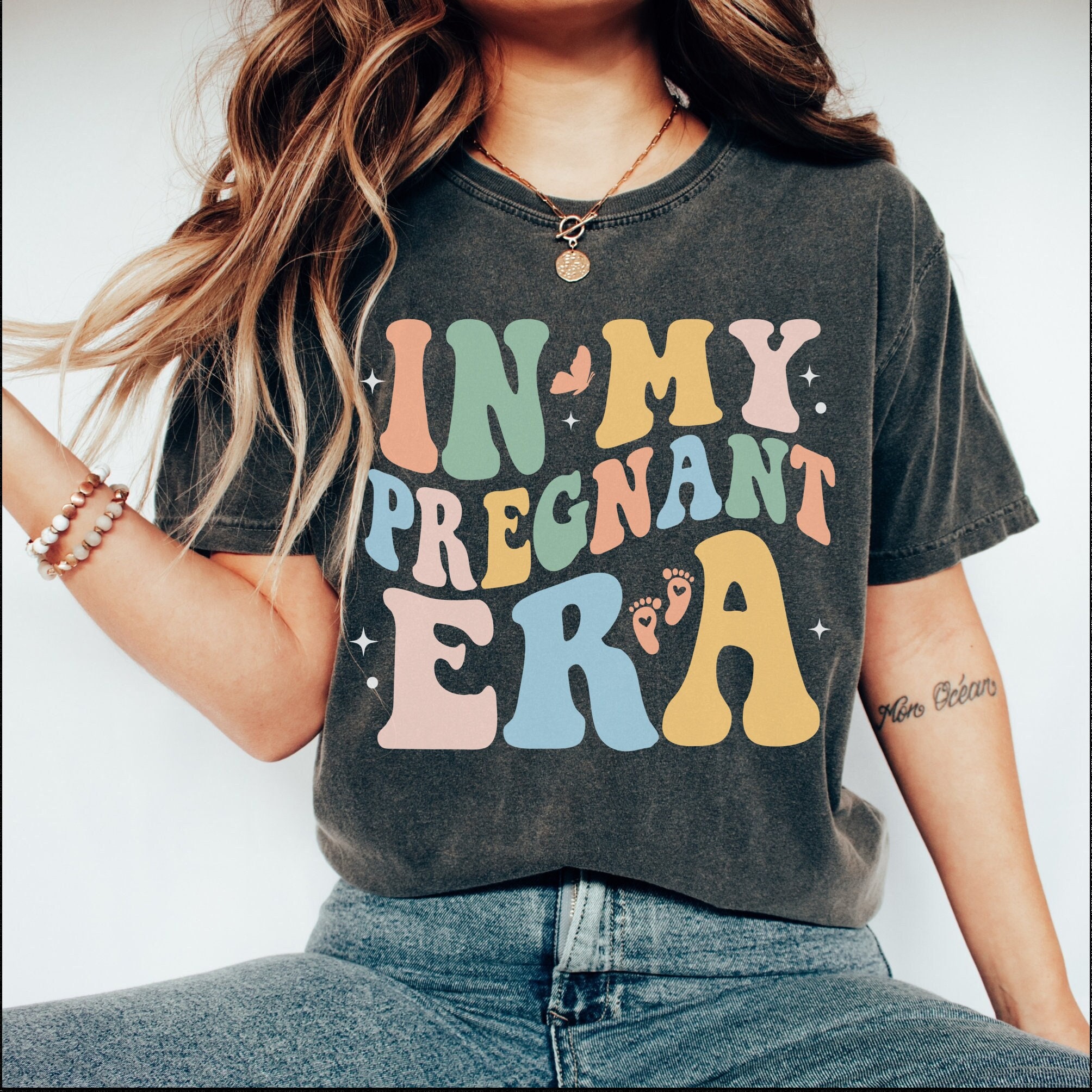 in my pregnant era shirt for pregnancy announcement and reveal mom to be shirt for mothers day and baby shower lfacl