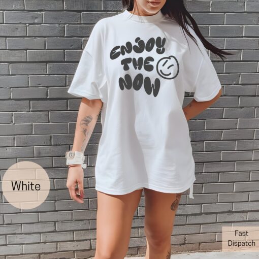 inspirational quote shirt for women enjoy the now mental health tee sassy boho style positive vibes t shirt wfdrj
