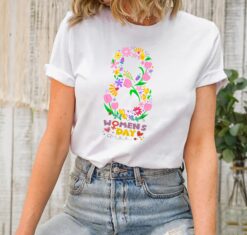 international womens day shirt strong woman floral design march 8 feminist t shirt for women empowerment qnzty