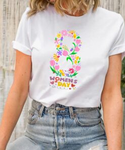 international womens day shirt strong woman floral design march 8 feminist t shirt for women empowerment qnzty