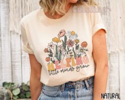 kindergarten teacher shirt helping little minds grow wildflowers teacher life top plus size gifts for educators bncge