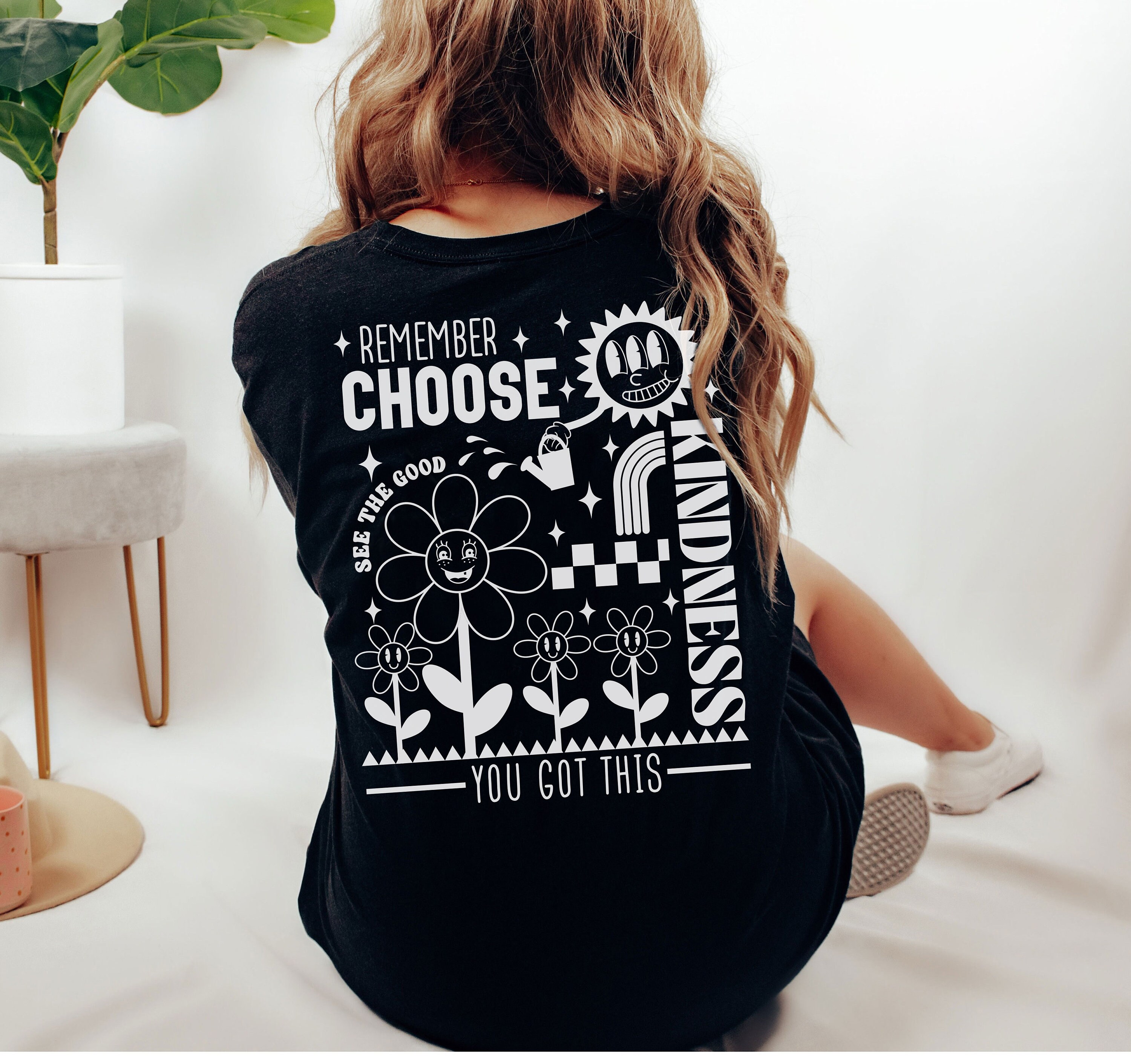 kindness shirt for mental health with positive affirmations trendy two sided t shirt promoting positive vibes bemvr scaled