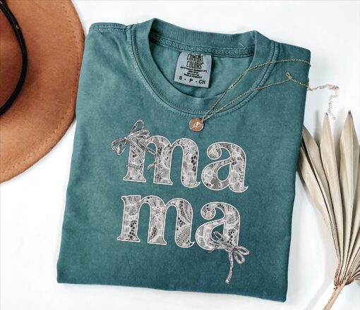 lace mama bow shirt retro crewneck for moms cute mothers day shirt best mom ever gift cool mom club apparel ppatu
