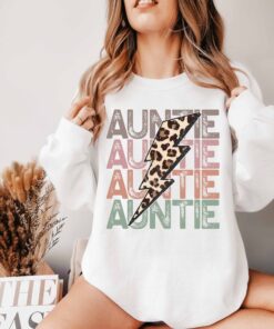 leopard aunt t shirt best aunt ever gift for new auntie aunt to be cute aunt crewneck sweatshirt g3hu1