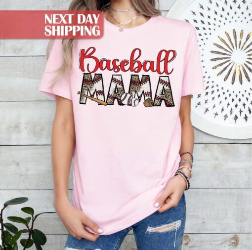 leopard baseball tee for moms baseball mama shirt funny mom life t shirt best gift for baseball lovers and fans cgu1h
