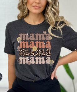 leopard floral mama shirt cute mom t shirt retro style motherhood shirts for her perfect for mothers day gifts d68ia