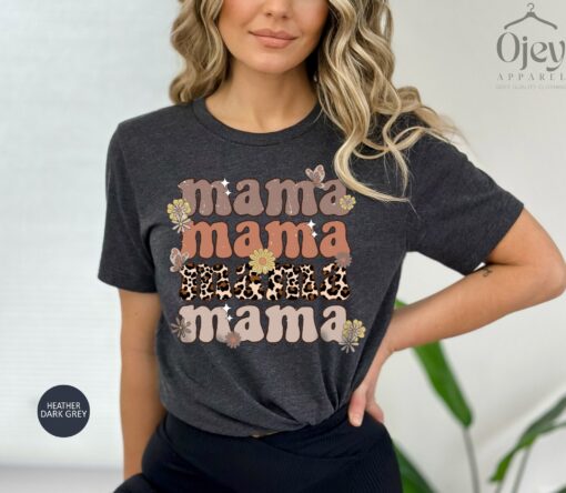 leopard floral mama shirt cute mom t shirt retro style motherhood shirts for her perfect for mothers day gifts d68ia
