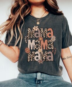 leopard flower mama shirt for moms funny t shirt unique mothers day gift new mom shirt cute mom life apparel olqqm