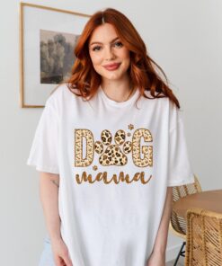 leopard glitter dog mama shirt funny dog lover tee cute dog mom shirt for pet owners gifts 7aepk