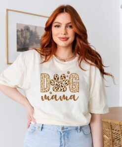 leopard glitter dog mama shirt funny dog lover tee cute dog mom shirt for pet owners gifts stuxc