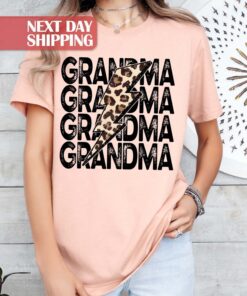 leopard grandma shirt for nana cute grandmother tee retro grandma life top gift for new grandma and grandma to be jqfy9