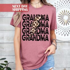 leopard grandma shirt for nana cute grandmother tee retro grandma life top gift for new grandma and grandma to be kb5v3