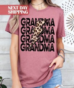 leopard grandma shirt for nana cute grandmother tee retro grandma life top gift for new grandma and grandma to be kb5v3