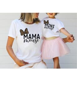 leopard mama and mini mouse matching family shirt disney mom and daughter tee cute mini mouse t shirt for moms i0osh