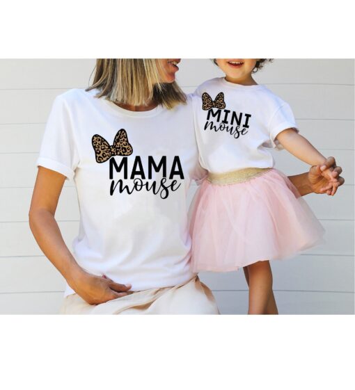 leopard mama and mini mouse matching family shirt disney mom and daughter tee cute mini mouse t shirt for moms i0osh