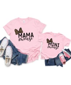 leopard mama and mini mouse matching family shirt disney mom and daughter tee cute mini mouse t shirt for moms tx1br