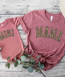 leopard mama shirt and mini matching shirt for mothers day cute mamas girl t shirt with leopard print design nm3yp