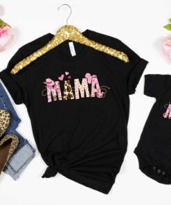 leopard mama shirt for mom and daughter matching outfits cute mini leopard t shirt for mothers day dywh1