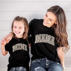 leopard mama shirt for moms and daughters matching mini shirts cute mothers day gift for mamas girl hlvnm