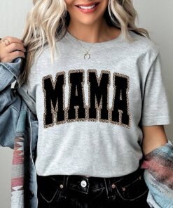 leopard mama shirt funny mom life tee retro varsity style mothers day gift trendy mom t shirt for birthday celebrations 6btoy