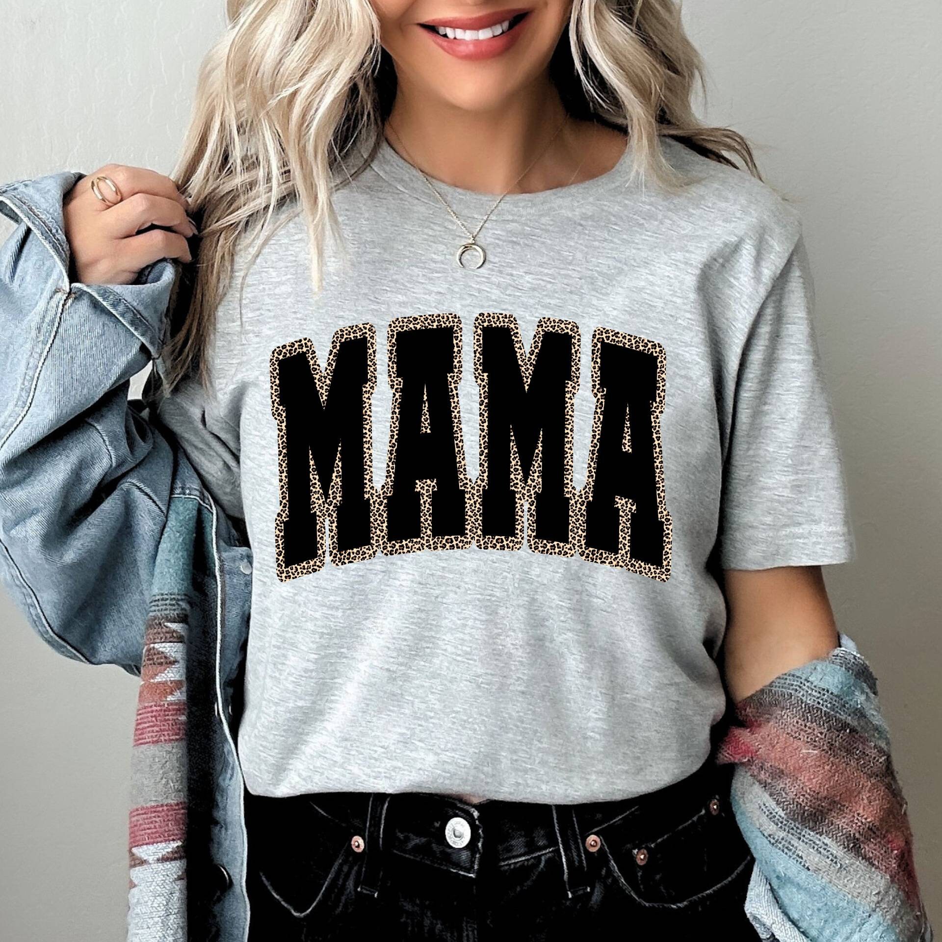 leopard mama shirt funny mom life tee retro varsity style mothers day gift trendy mom t shirt for birthday celebrations 6btoy