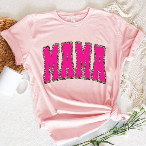 leopard mama shirt funny mom life tee retro varsity style mothers day gift trendy mom t shirt for birthday celebrations lzzen