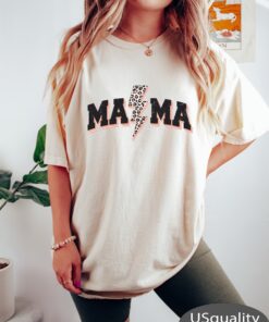 leopard mama shirt lightning mama varsity mom life t shirt cute mom t shirt for mothers day new mom gifts 4mcvw