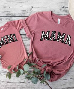 leopard mama shirt matching mini shirt for mom and daughter cute western style mothers day gift a35z5