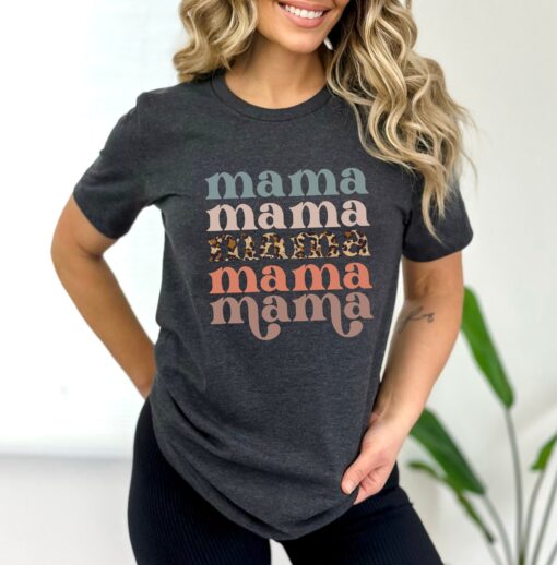 leopard mama shirt retro style cute mom t shirt for mom life unique motherhood shirt perfect for mothers day