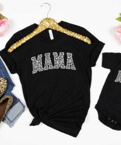 leopard mama shirt with matching mini leopard shirt for mothers day cute mom life t shirt set xhozy