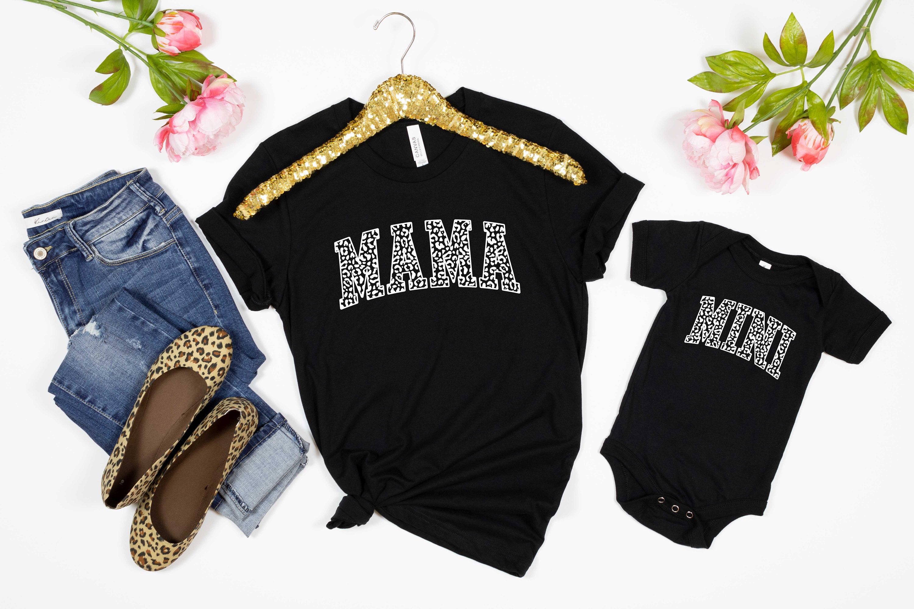 leopard mama shirt with matching mini leopard shirt for mothers day cute mom life t shirt set xhozy scaled