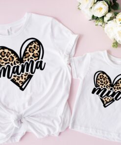 leopard mama shirt with matching mini tee for mom and daughter mothers day gift cute leopard print t shirt 1cerl