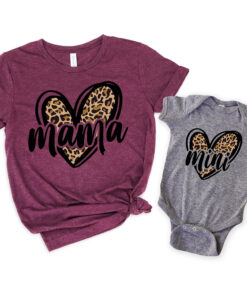 leopard mama shirt with mini matching design for mothers day cute mom life t shirt for mamas girl pdxgj