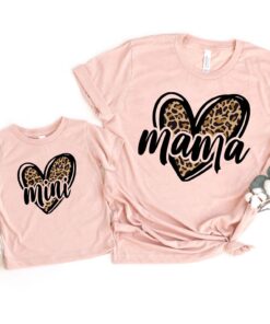 leopard mama shirt with mini matching design for mothers day cute mom life t shirt for mamas girl xwxcw