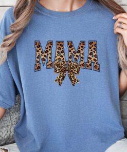 leopard mama t shirt with ribbon for mothers day cute mom life shirt personalized mama bow tee r6oat