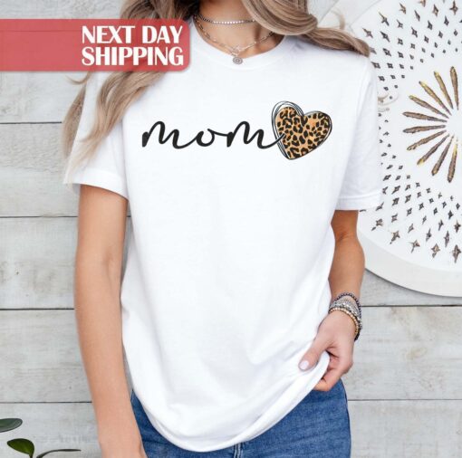 leopard mom shirt cute mom life shirt for mothers day heart mama t shirt unique gift for moms