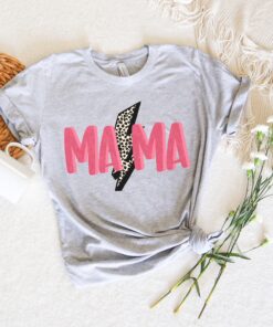 leopard print lightning bolt mama shirt cute mom life tee womens graphic mothers day gift best mom ever shirt lm2ti