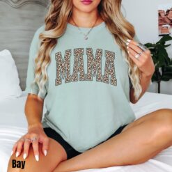 leopard print mama shirt for mom life varsity tee unique mothers day gift new mom shirt cute and stylish design zka5r