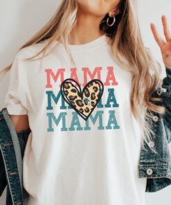 leopard print mama shirt for moms cute oversized t shirt unique mothers day gift funny mom life shirt xpcft