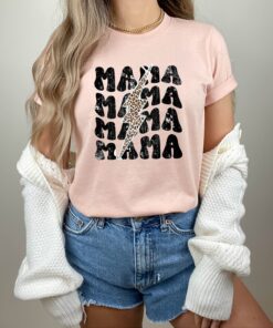 leopard print mama shirt with distressed design funny mom t shirt for mothers day birthday gifts 90s mom life tee h2sjh