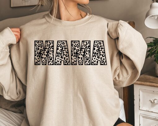 leopard print mama sweatshirt cute mom shirt for mothers day gifts unique cheetah print mama tee for moms 9qdah