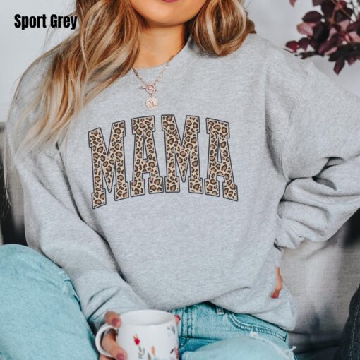 leopard print mama sweatshirt for moms cute mom life shirt best mothers day gift for new moms and moms i6if4