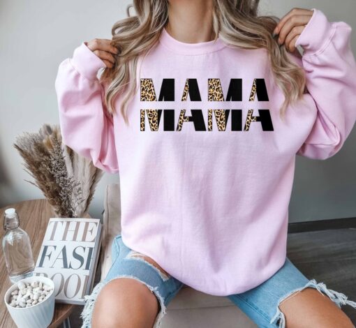 leopard print mama sweatshirt for mothers day best mom crewneck birthday gift cute mom hoodie f1gza scaled